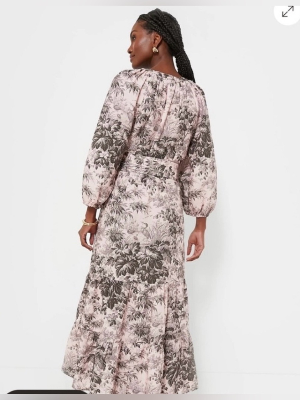 Tuckernuck Lilac Pink Toile Floral Tie-Waist Maxi Dress. Size Small. Gorgeous! - Picture 3 of 11